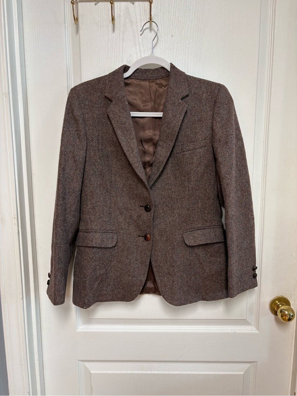 Women's Vintage Brown Herringbone Wool-Blend Blazer size 6